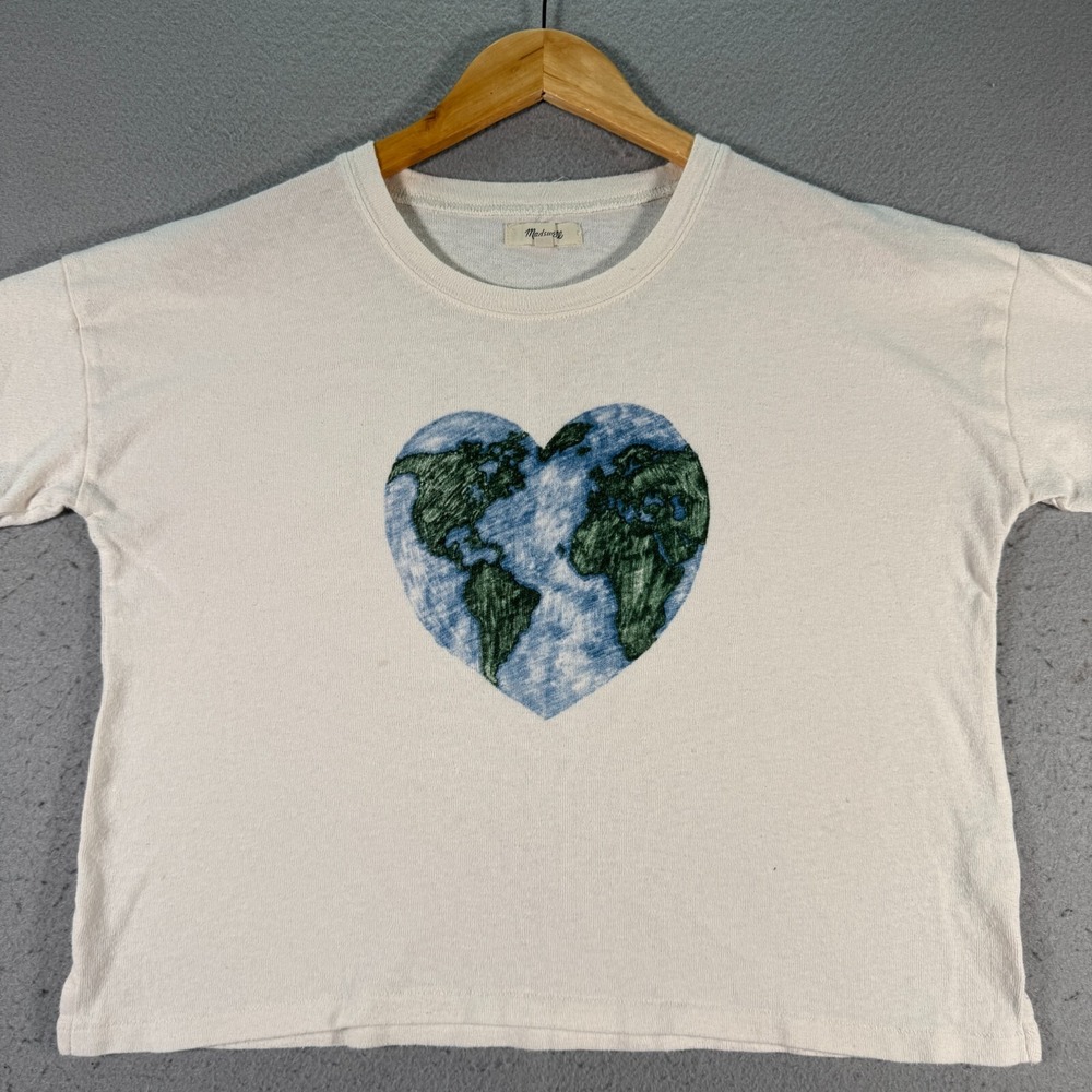 Madewell x Surfrider Foundation‎ Top Womens Small Cream Mother Earth Tee Graphic